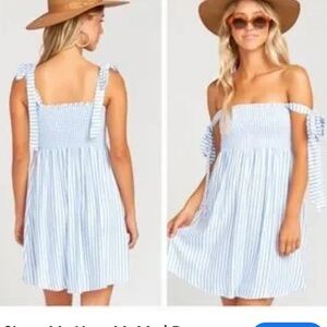 Show Me Your MuMu Light Blue Striped  Dress